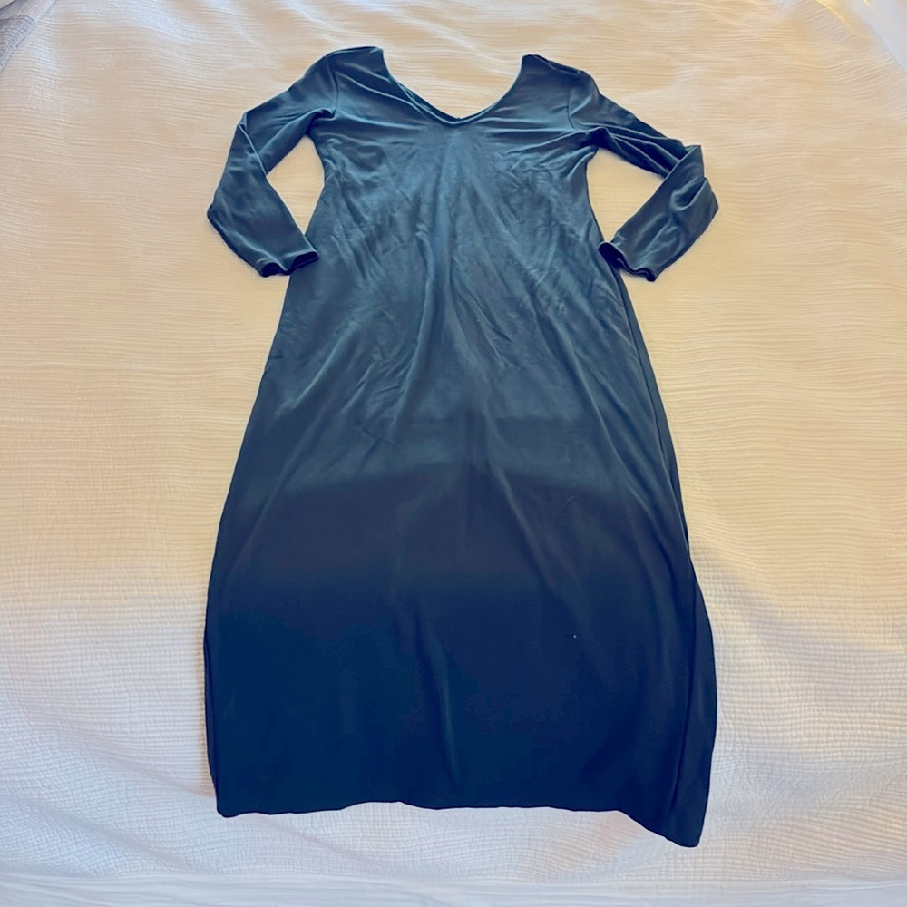 Marine layer deep teal ribbed neck dress size L